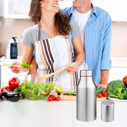Flyboo Olive Oil Dispenser 17oz Oil Bottle Stainless Steel Leak Proof Olive Oil Decanter for Kitchen