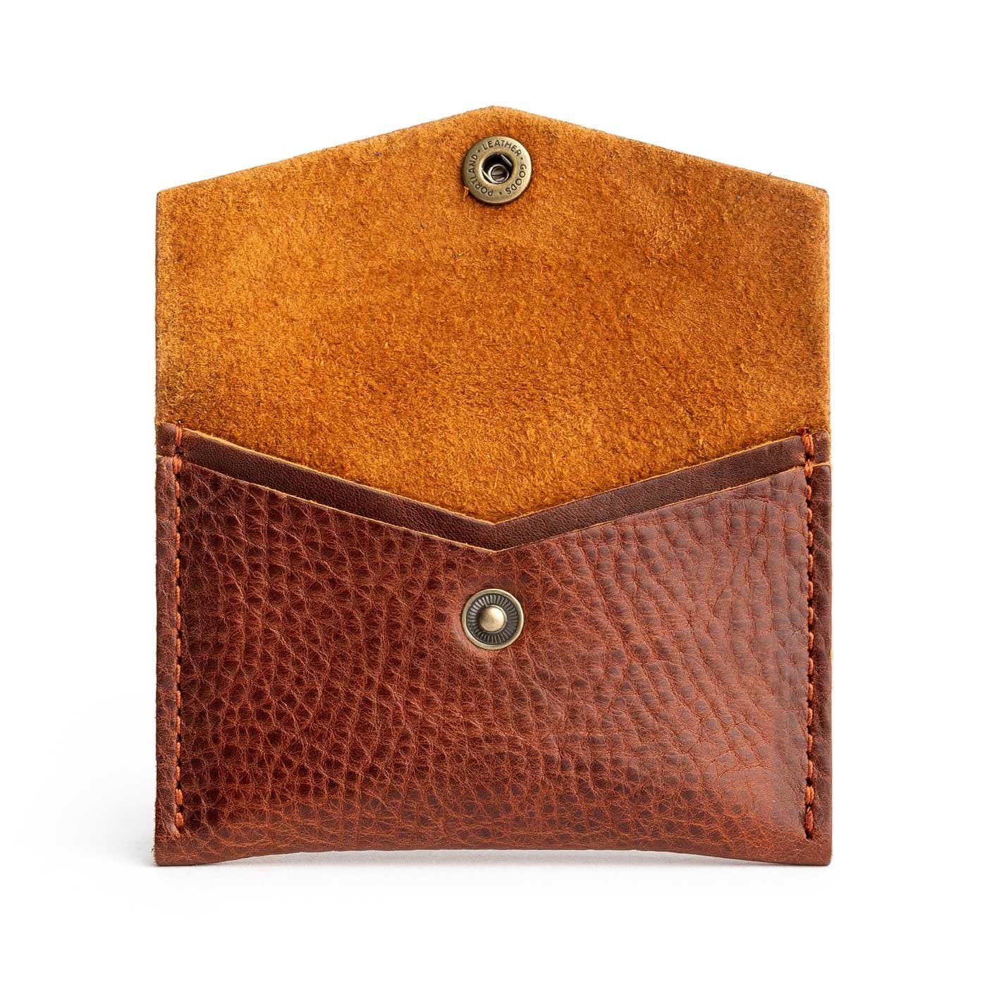 Portland Leather Goods Mini Envelope Wallet for Women – Handmade from the Finest Full-Grain Hides – Features Two Interior Pockets with Secure Snap Closure – Nutmeg