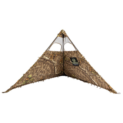 Nukem Grab & Go Hunting Ground Blind - Mossy Oak Country Roots 3D Leafy - Lightweight Stake-Free Pop Up Turkey & Deer Blind (Regular)