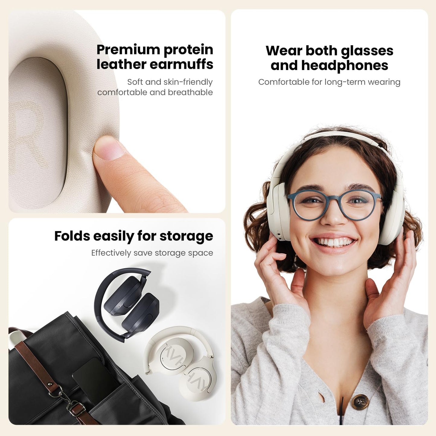 HAYLOU S30 Pro Noise Cancelling Bluetooth Headphones, LDAC Hi-Res Audio, 5 HD Mics Call, 80H Playtime, Custom EQ via App, Bluetooth 5.4 Multipoint Connect, Wireless Headphones Over Ear