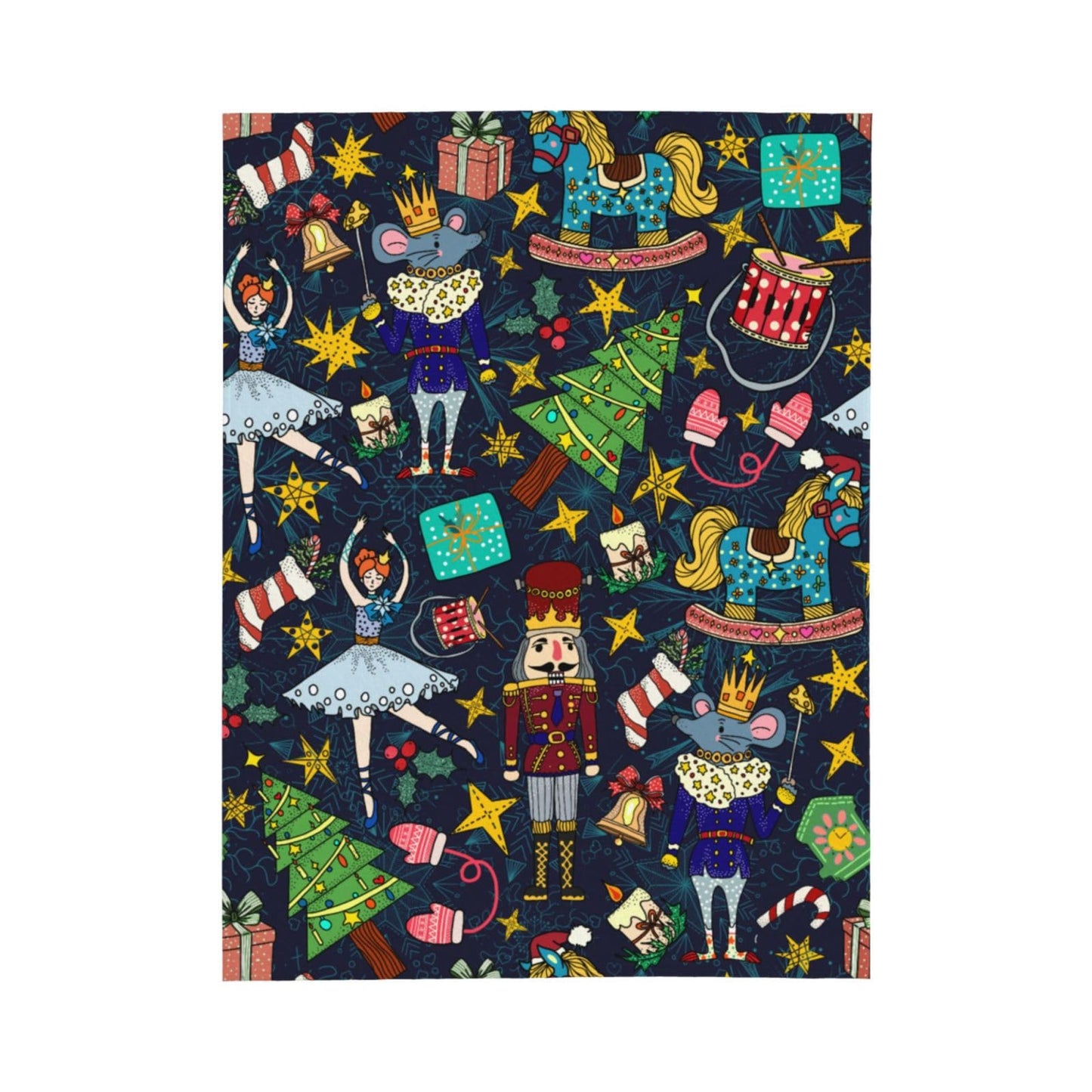 Christmas Nutcracker Throw Blanket Fuzzy Soft Cozy Christmas Nutcracker Blankets Soft Throws Warm Lightweight Plush Fleece Throw Blanket for Kids Men Women Gift Bed Couch Sofa 60"x50"
