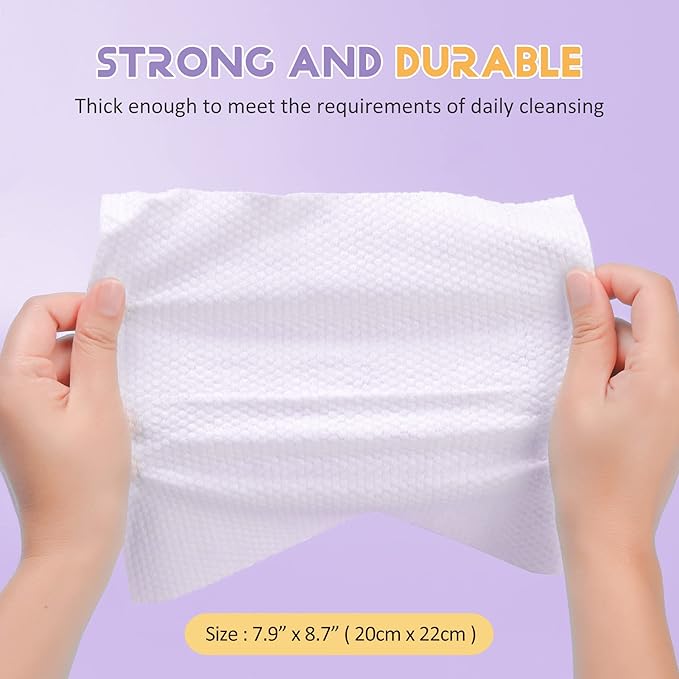 300 Count Disposable Face Towels Ultra Soft Hand Washcloth Lint-Free Dry Wipes