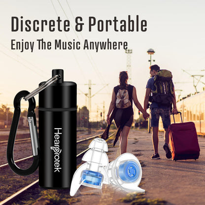 Hearprotek Concert Ear Plugs, 2Pairs Reusable high Fidelity Musician Ear Plugs for Concerts Loud Music-Noise Reduction Ear Protection earplugs for Rave,Festival,Music,Tinnitus Relief