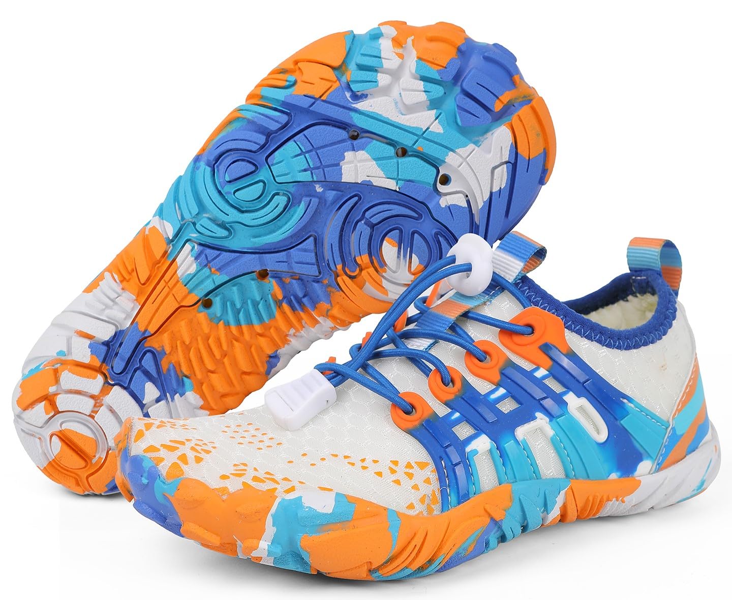 ANYUETE Kids Water Shoes Boys Girls Quick Dry Aqua Socks Barefoot Beach Pool Swim White 11.5 Little Kid
