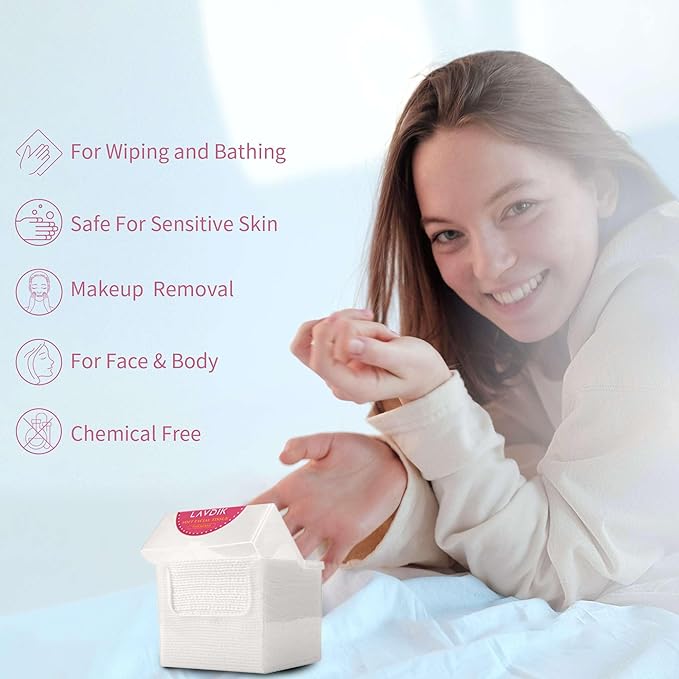 Disposable Face Towels, Extra Thick, Skin Cleansing Wipes