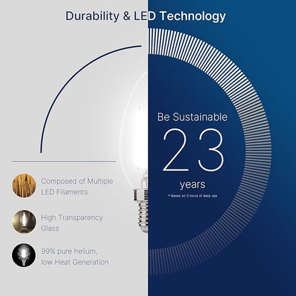 FLSNT 24 Pack Dimmable LED Candelabra Bulbs, 40W Equivalent LED Chandelier Light Bulbs, E12 Base, 5000K Daylight