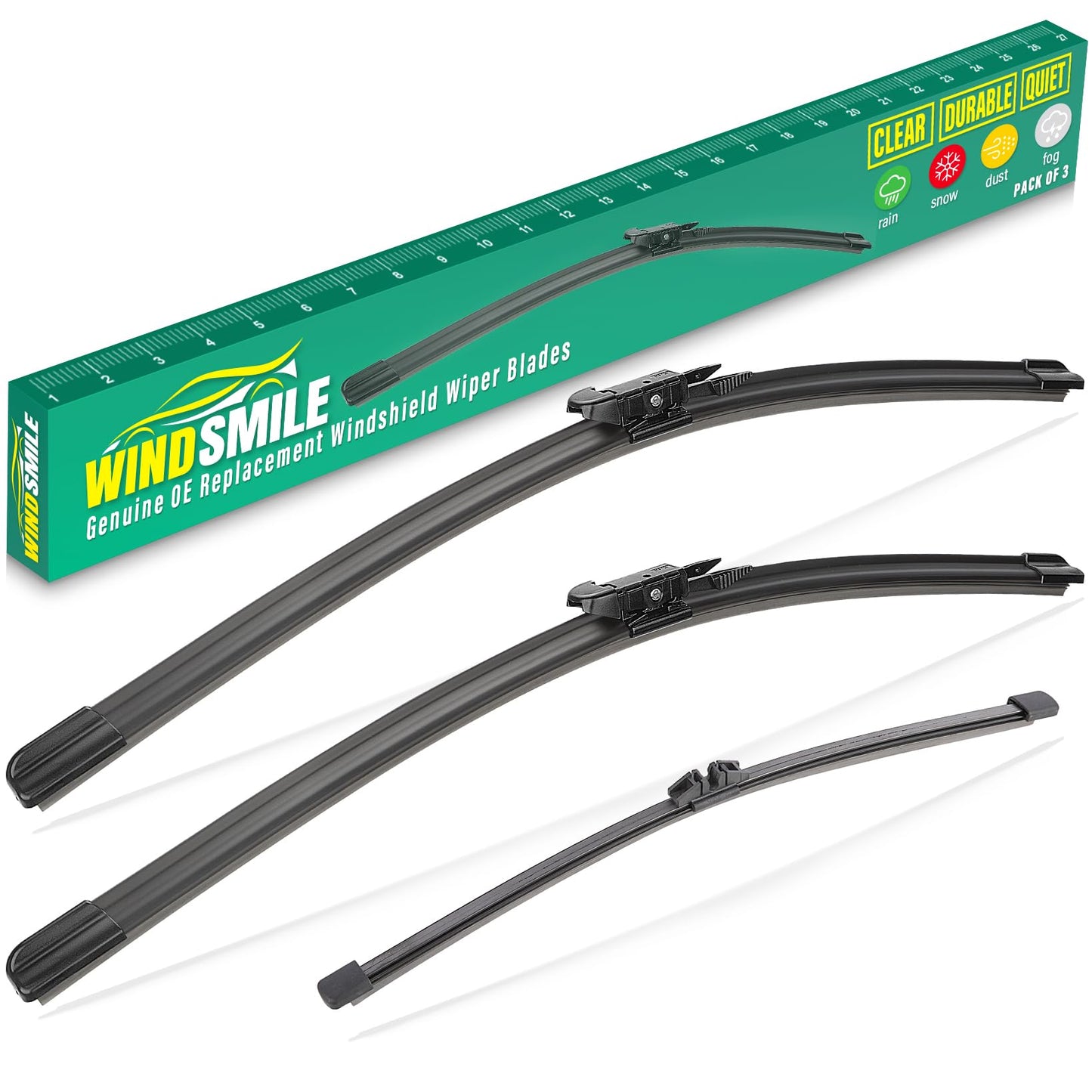 26" 22" 11" Windshield Wiper Blades Replacement for Ford Explorer 2011 2012 2013 2014 2015 2016 2017 2018 2019 2020 2021 2022 2023 2024 OEM Premium All Weather Front Rear Wipers Set (Pack of 3)