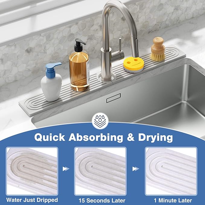 DK177 Diatomite Fast Drying Faucet Mat