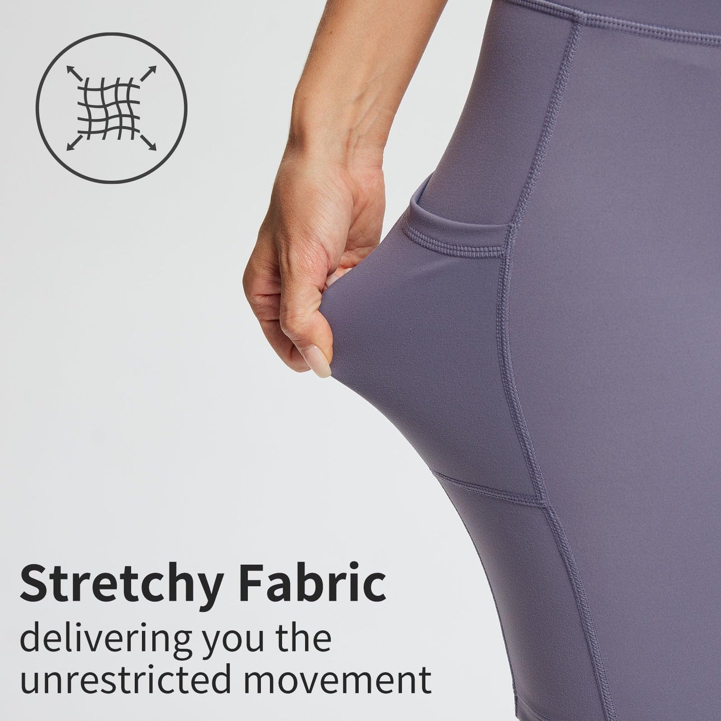 baleaf Biker Shorts Women Yoga Gym Workout Spandex Running Volleyball Tummy Control Compression with Pockets Soft 8" Purple XS