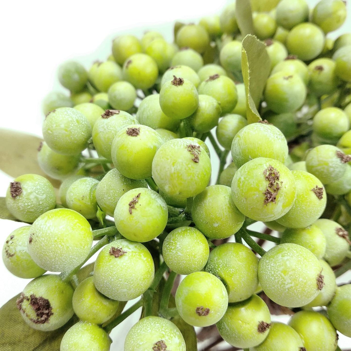 M2cbridge Artificial Berry Stems Christmas Picks Pine Needles Branches Wreath Ornament (Green 12pcs)