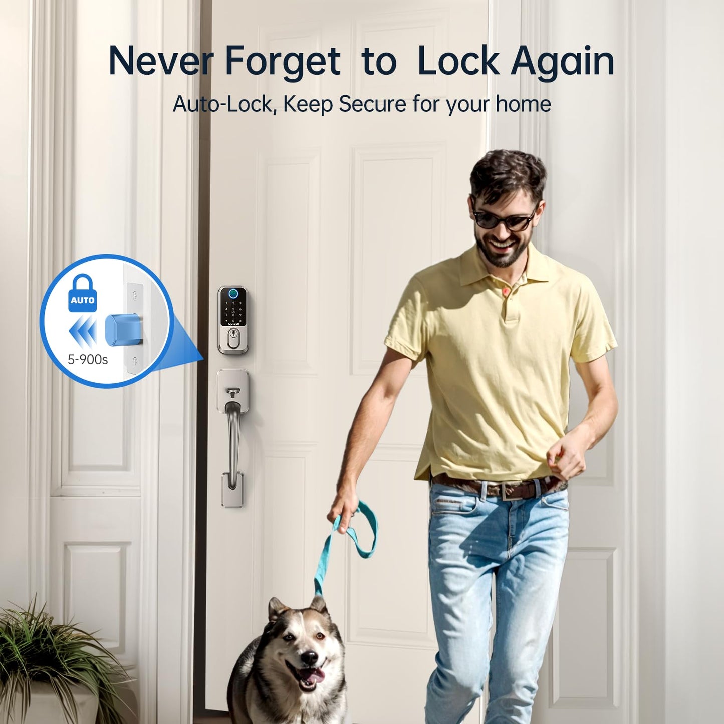 WiFi Smart Locks for Front Door: Hornbill Keyless Entry Door Lock with Handle, Fingerprint Keypad Deadbolt Front Door Lock Set, Electronic Biometric Digital Lock, App Remote Control, Oil Rubbed Bronze
