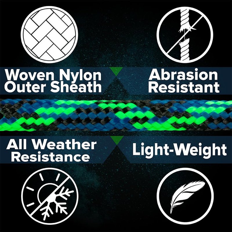 Paracord Planet 275lb Paracord – 3/32 Inch (2.38 mm) Nylon Crafting Cord with 5 Strand Inner Core – Blue Snake (1000 ft)