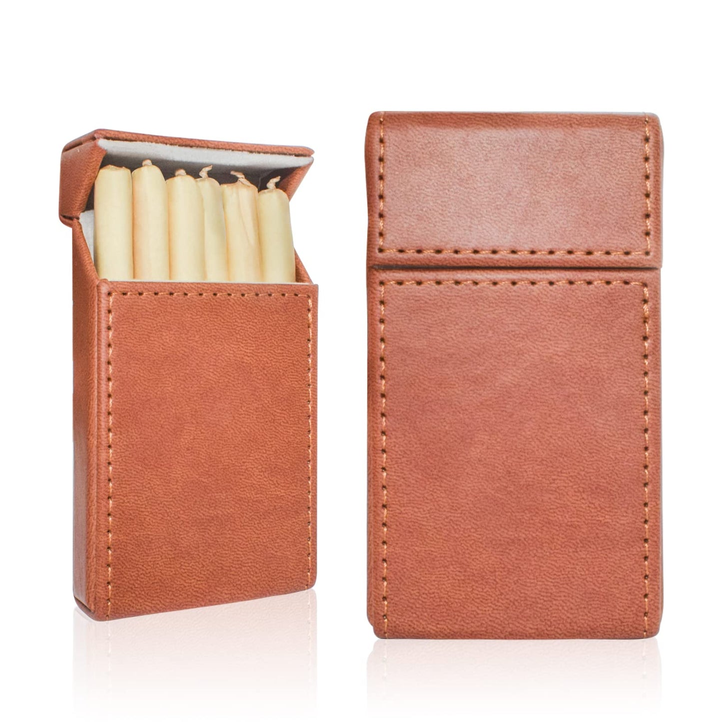 Leather Cigarette Case,King Size Prerolled Cone Holder,Waterproof Airtight Smell Proof Container,Carrying Case for Traveling