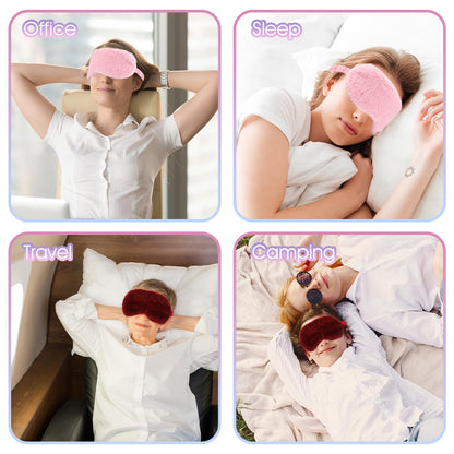 2 Pack Plush Sleeping Eye Mask Soft Plush Eye Mask Fuffy Eye Cover Comfortable Sleep Mask Blindfold Rainbow Faux Fur Eye Shade for Women, Men and Kids Travel Nap Sleeping 565488_2_3pL1H9vJ3