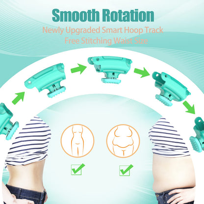 OurStarry 34 Knots Weighted Workout Hoop Plus Size, Smart Waist Exercise Ring for Adults Weight Loss (34 Knots Green)