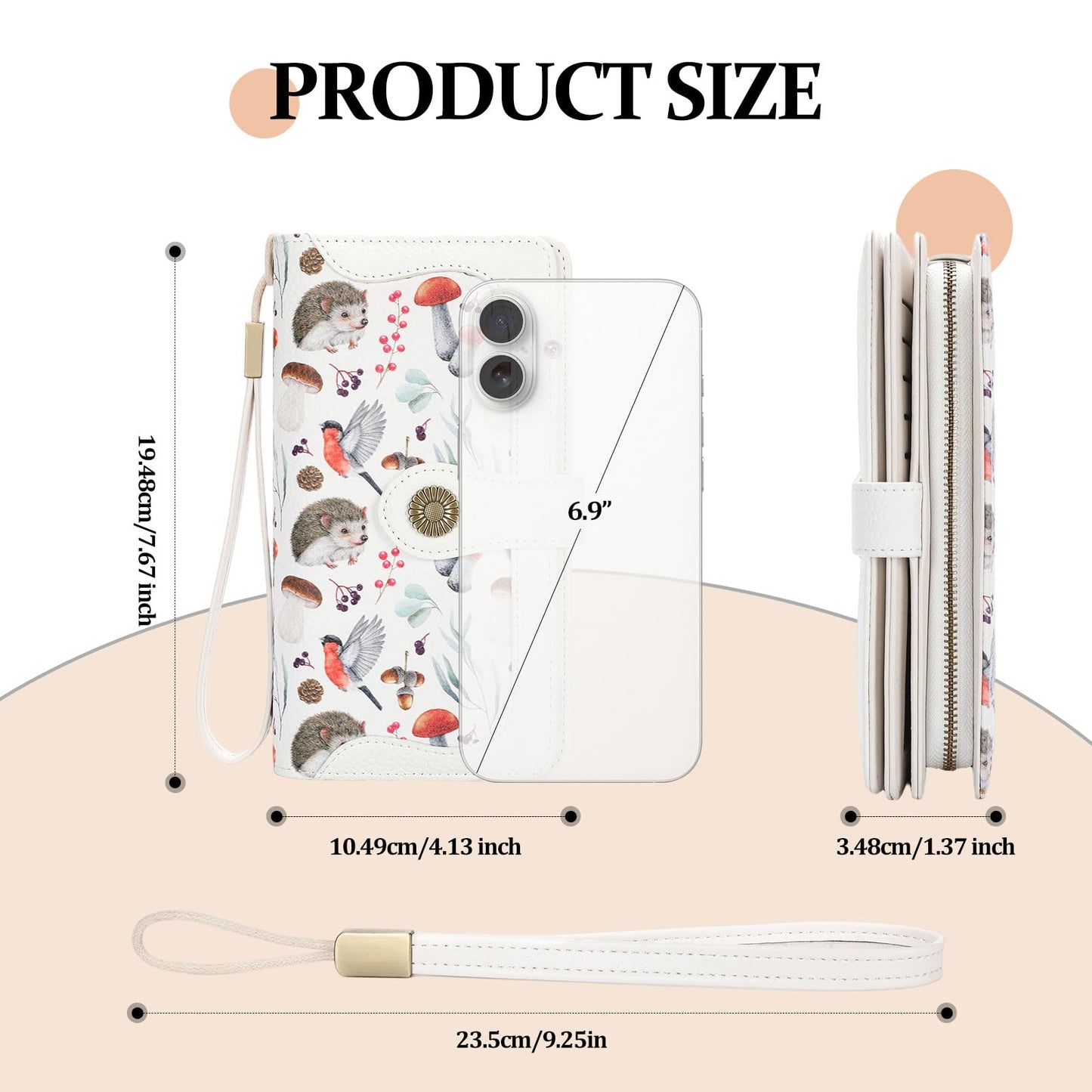 FALAN MULE Women's Wallet Leather RFID Blocking Large Capacity Trifold Ladies Wallet Wristlet Clutch Card Holder