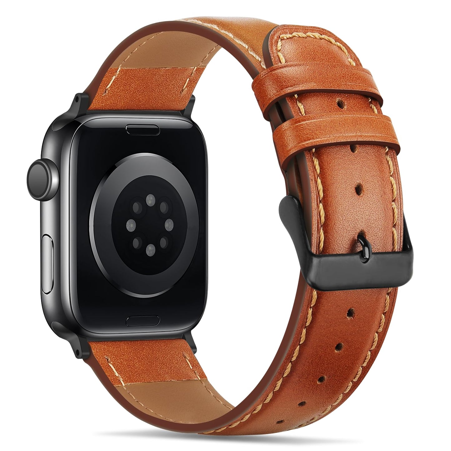 Tasikar Bands Compatible with Apple Watch Band 49mm 46mm 45mm 44mm 42mm Genuine Leather Replacement Straps Compatible with Apple Watch Ultra 3 2 1 SE Series 11 10 9 8 7 6 5 4 3, Classic Brown