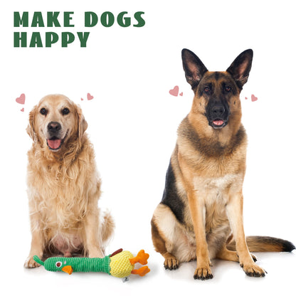 Nocciola 2 in 1 Easter Duck Dog Toy with a Large Rubber Squeaker - Tough Durable Stuffed Squeaky Crinkle Chew Toys for Aggressive Chewers, Medium and Large Breeds