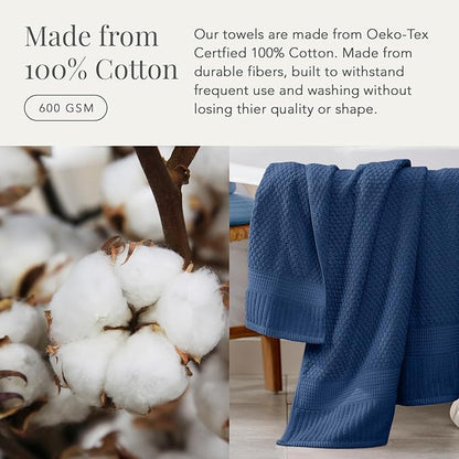 NY Loft 100% Cotton Hand Towels| 6 Pack Hand Towel Set | Absorbent & Quick-Dry