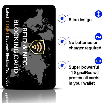 SaiTech IT 5 Pack RFID Blocking Card NFC Contactless Debit/Credit Card ATM Passport Protector ideal for Men & women slim with World map design perfectly fit in wallet(Black)