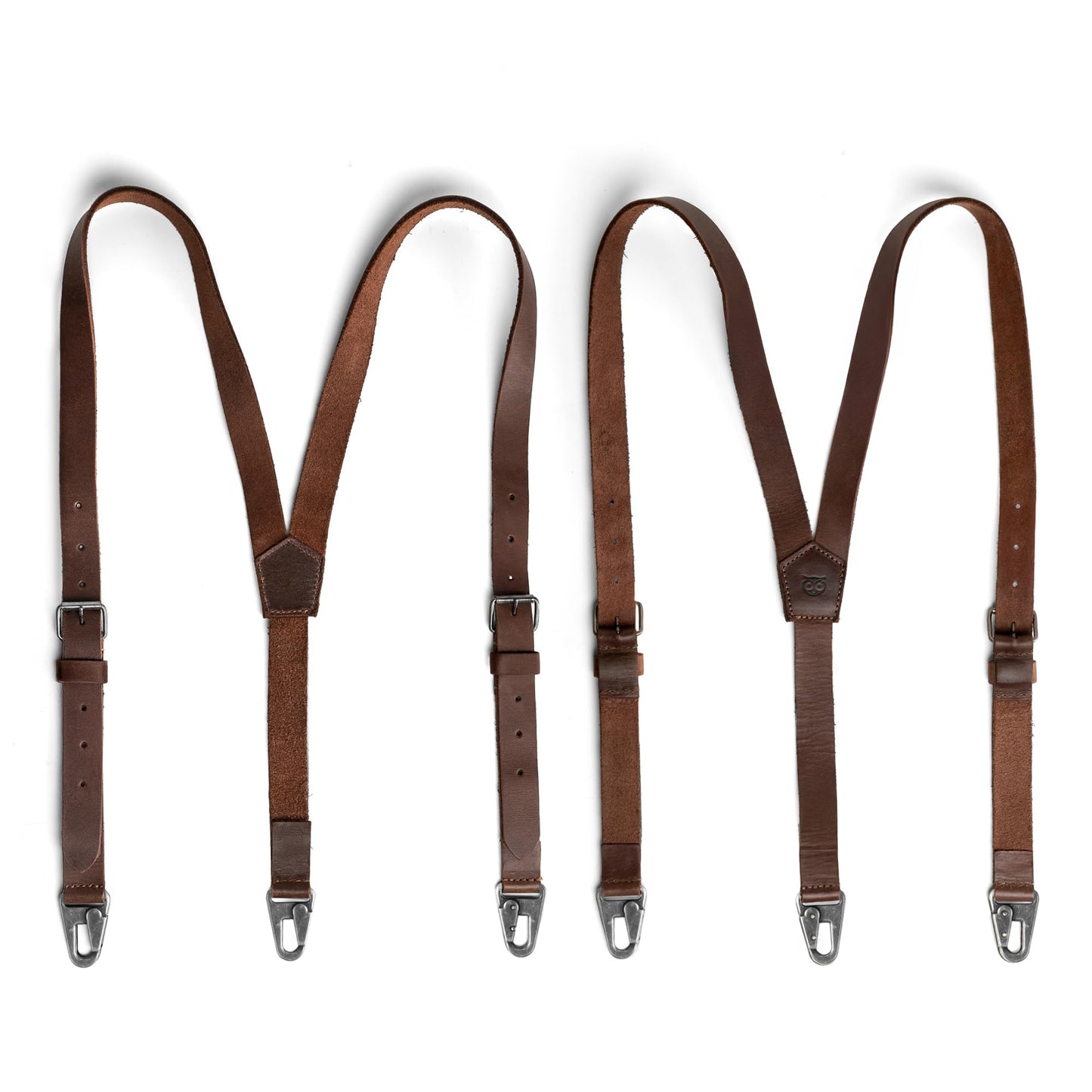 Hide & Drink Mens Leather Suspenders w/hooks, Mens western suspenders, Jeans, Dress pants, Wedding party, Groomsmen, Work suspenders for men, Heavy duty, Brown leather suspenders