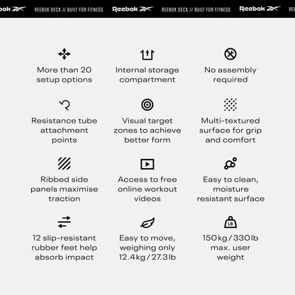 Reebok Deck Multipurpose Adjustable Bench Aerobic Strength Training Incline and Decline2
