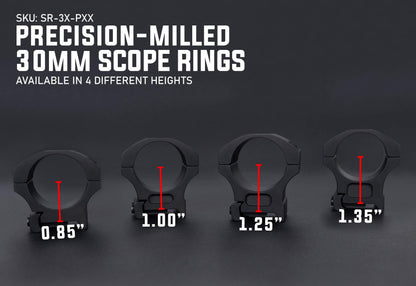 Monstrum Precision V2 Scope Rings with Picatinny Anti-Recoil Lugs | 30 mm Diameter | 0.85 inch Center Height