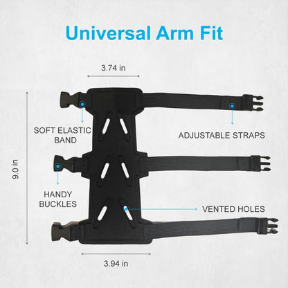 NRJSSCC Archery Arm Guard, Adjustable Strap Buckle Bow Arm Guards & Forearm Protector Bracer for Adults, Men, Women. Ideal for Hunting, Target Shooting, and Practice, Black