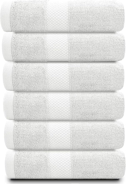 White Classic Luxury Silver Hand Towels