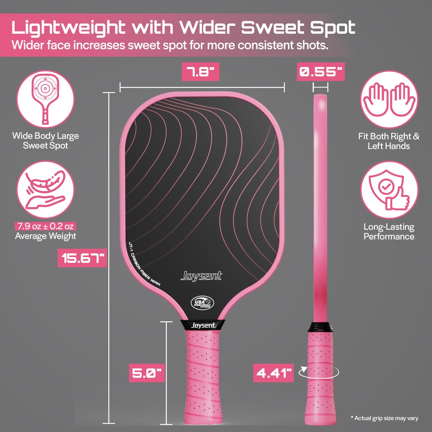 Joysent Pickleball Paddles Set, USAPA Approved Carbon Fiber Pickleball Set of 2 with Beginner Pickleball Rackets, Indoor Outdoor Pickle Balls for Adults Men Women, JT-1