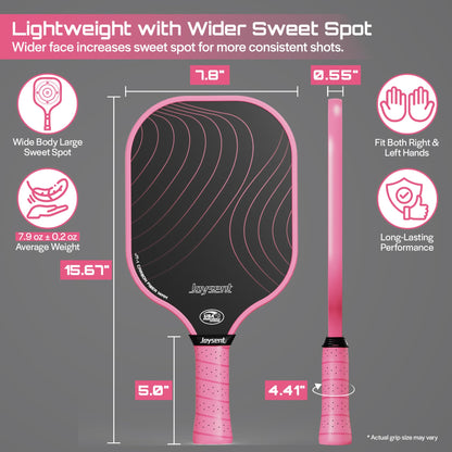 Joysent Pickleball Paddles Set, USAPA Approved Carbon Fiber Pickleball Set of 2 with Beginner Pickleball Rackets, Indoor Outdoor Pickle Balls for Adults Men Women, JT-1