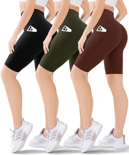 Blisset Women's High Waisted Capri Buttery Soft Tummy Control No See Through Workout Athletic Running Yoga Cycling