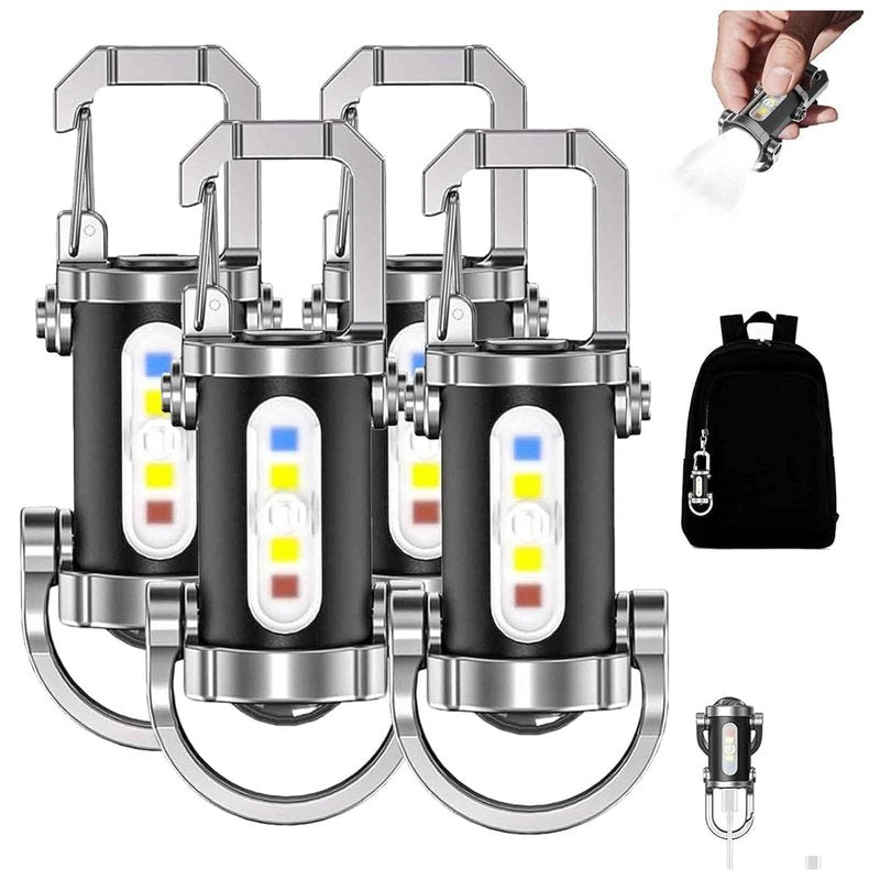 Portable Rechargeable Keychain Flashlight, 1200 Lumens Mini Key Chain Light with 7 Modes, EDC Small Flashlights Rechargeable Waterproof, Tiny LED Flashlight for Keychain Purse Pocket for Men Women