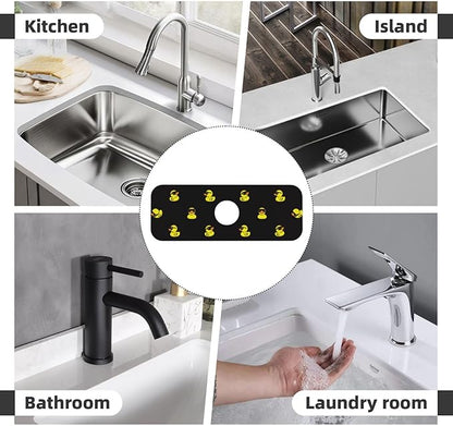 Duck Ducky Sunglasses Yellow Kitchen Sink Splash Guard Faucet Mat Super