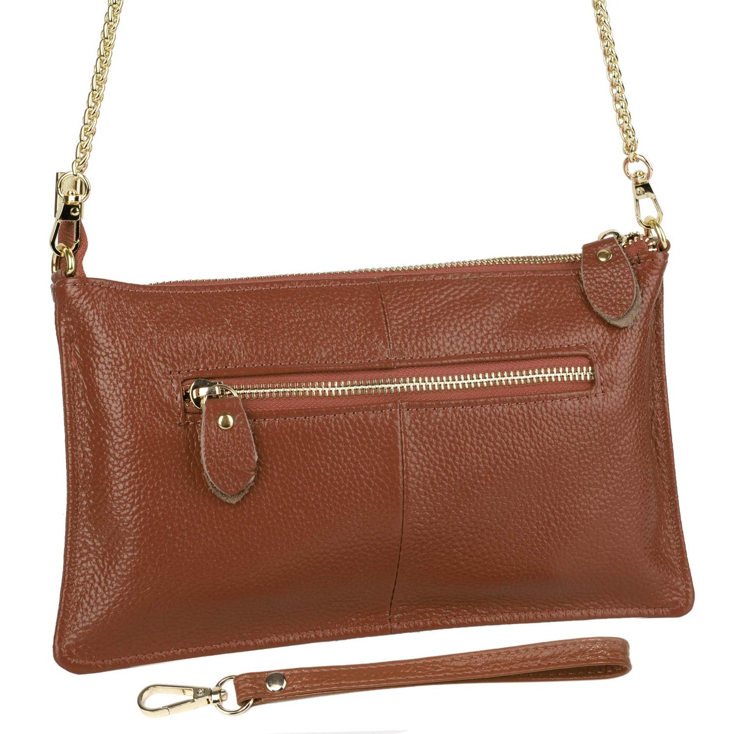 YALUXE Genuine Leather Wristlet Handbags Purses Cell Phone Pocket Clutch Wallet Crossbody Bags for Women
