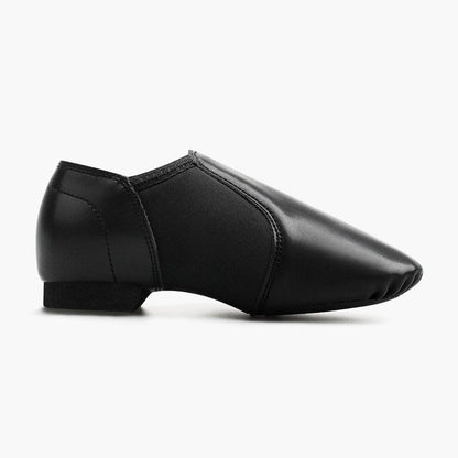 Stelle Jazz Shoes for Girls and Boys PU Leather Slip-On Jazz Dance Shoes (Toddler/Little Kid/Big Kid)(SJ06-Black,8MT