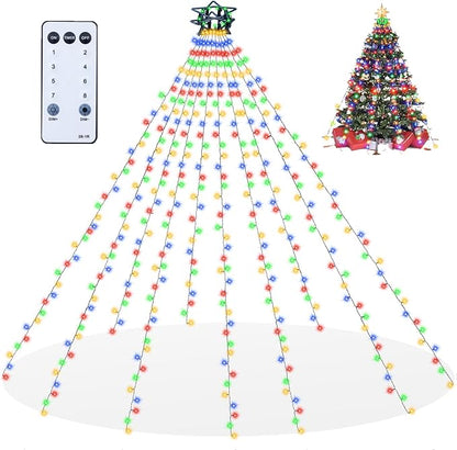 Christmas Tree Lights with Remote 400 LEDs Christmas Lights for Tree with 8 Lighting Modes, Timer and Memory Function, Indoor Outdoor String Lights for 6 ft-10 ft Xmas Tree Decorations(Multicolor)