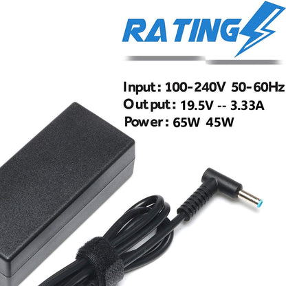 65W Laptop Charger for HP EliteBook Charger 840 850 845 830 820 G8/G7/G6/G5/G4/G3,(Blue Tip) ProBook 640 650 450 430 440 446 455 470 745 735 725 755 with Power Cord