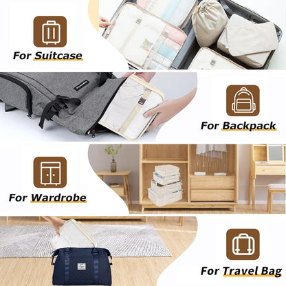 LANSKLBD 8 Set Packing Cubes for Suitcases Travel Luggage Packing Organizers,Travel Accessories Essentials Luggage Organizer with Shoe/Tioletry/Laundry Bag