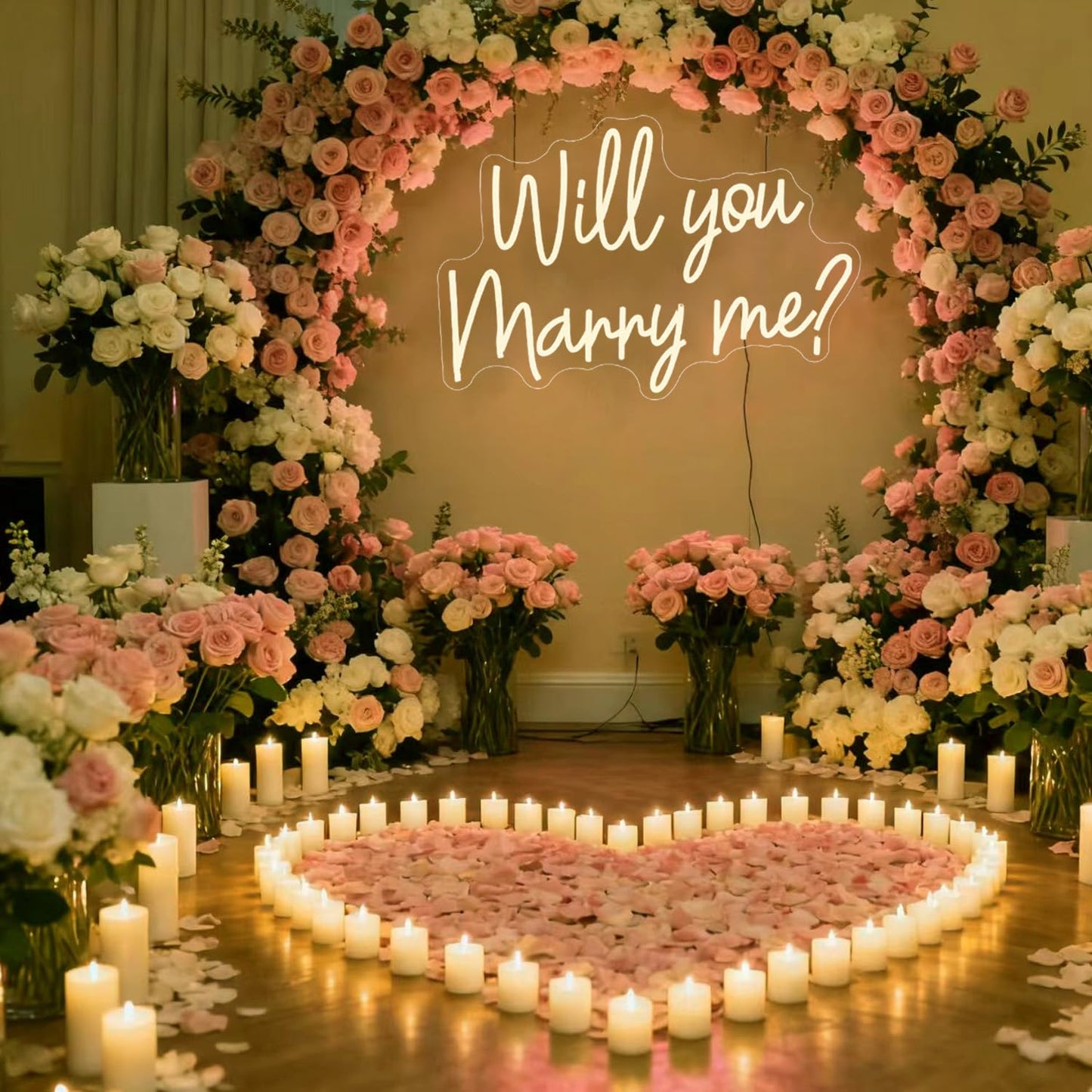 XIMAQIS Will You Marry Me Neon Sign 23inches Custom Wedding Dimmable Neon Light Sign Led Lights signs for Wedding Party Decor wedding Backdrop Home Wall Decor Gift for Her neon Art