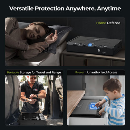 ONNAIS Large Biometric Gun Safe for Handgun with Fingerprint Keypad Lock
