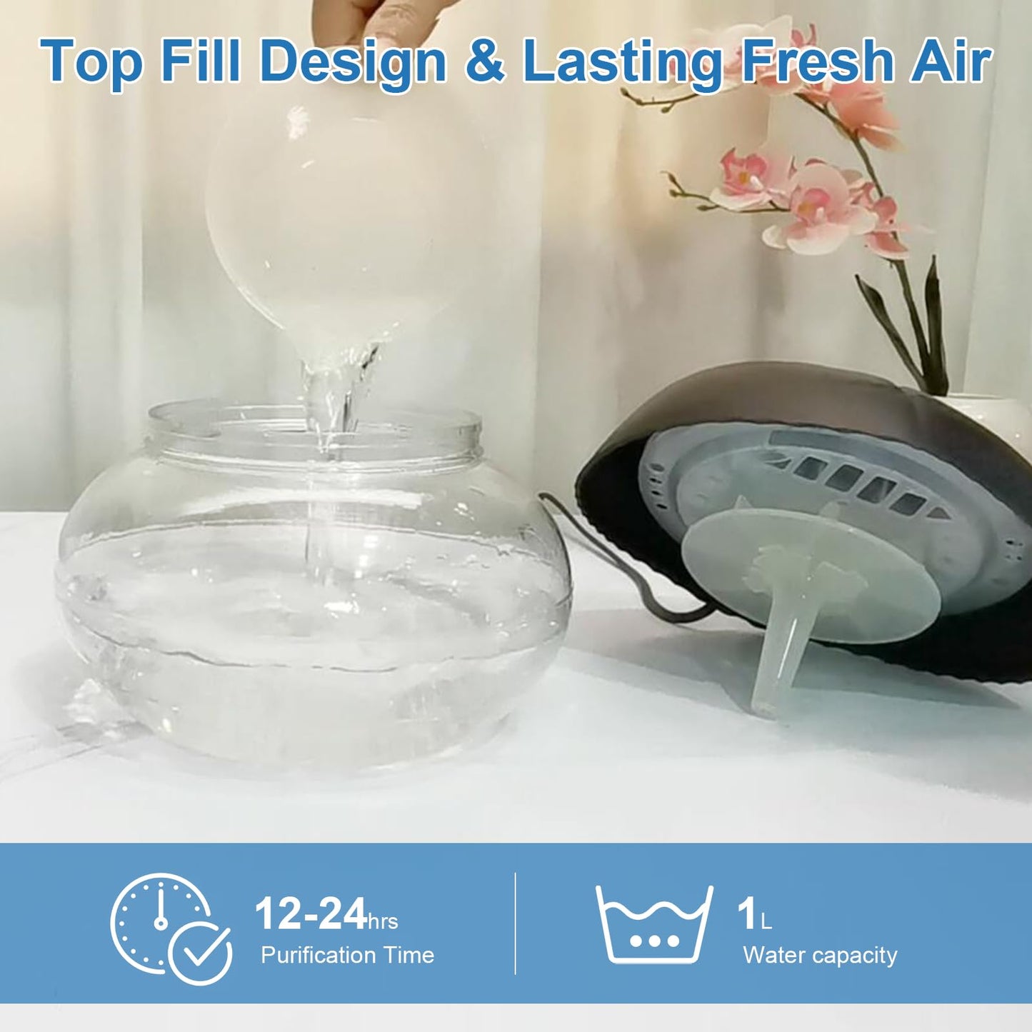 ap airpleasure Water-Based Purifier Air Washer, Air Revitalizer & Freshener, Air Fresher with 7 LED Color Changing Light for Rooms (Green)