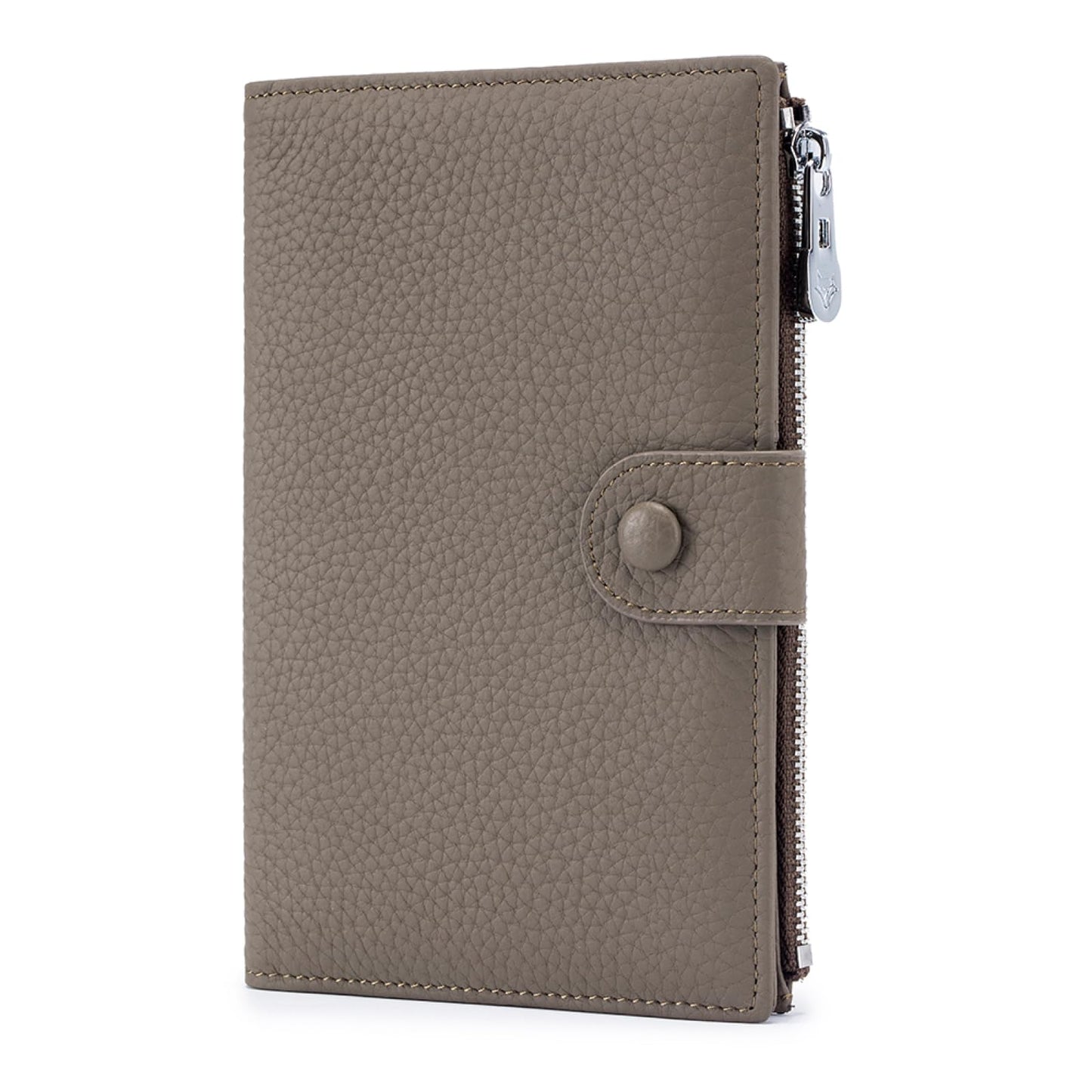 Genuine Leather RFID Blocking Passport Holder Wallet, Multi-Functional Travel Document Organizer with SIM Card Slots (Dark Khaki)