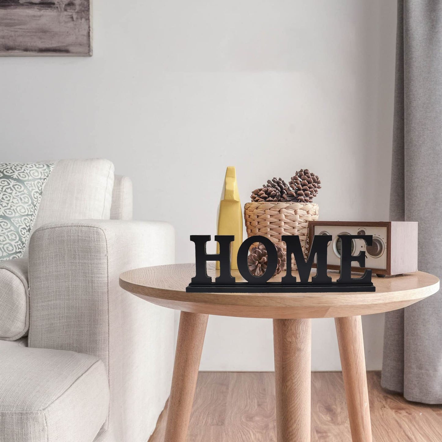 E-view Wooden Family Sign for Home Decor - Decorative Letters Tabletop Word Plaque Home Décor Accents Home