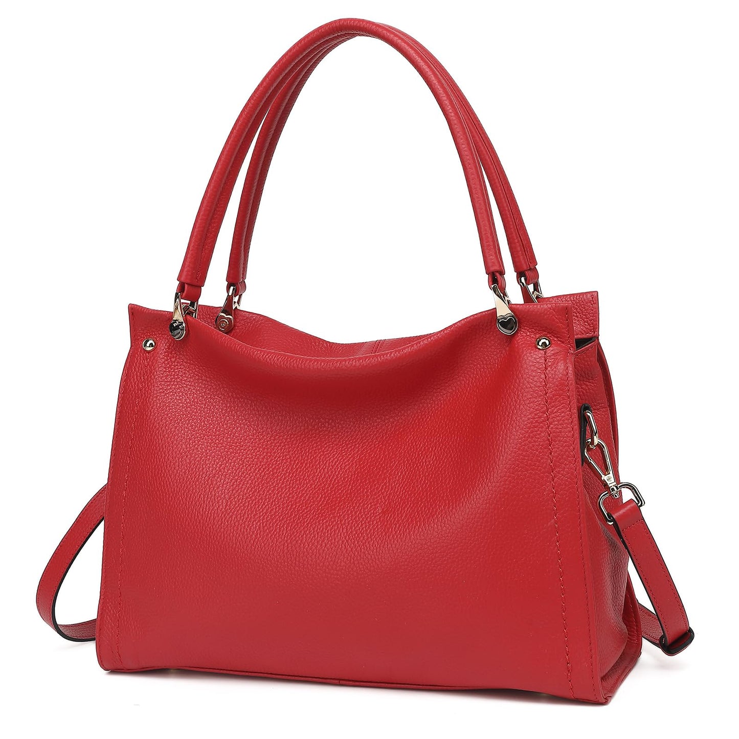 KOGTLA Medium Genuine Leather Tote Handbags for Women, Ladies Soft Satchel Shoulder Purses, Two-Handle Hobo Bags