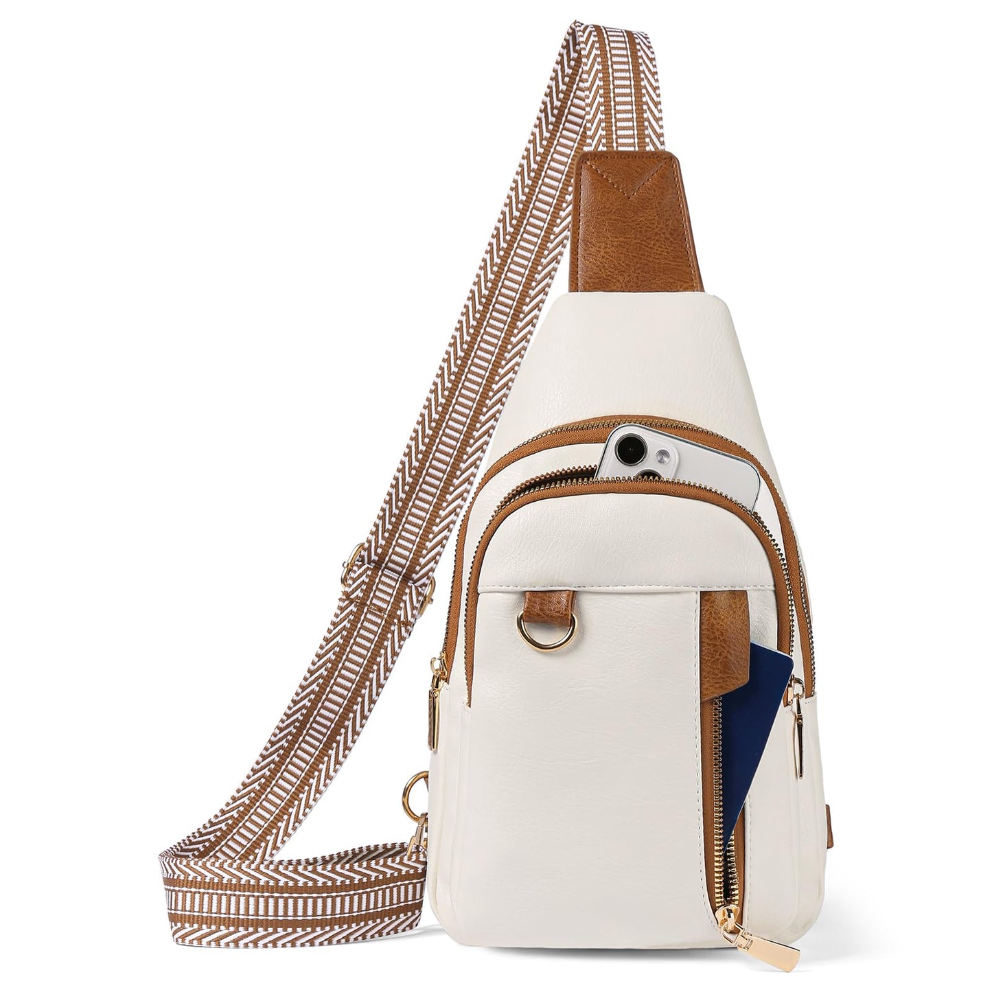 GAEKEAO Sling Bag for Women Vegan Leather Crossbody Bags Travel Fanny Packs Small Shoulder Purse Chest Bag Backpack Gifts