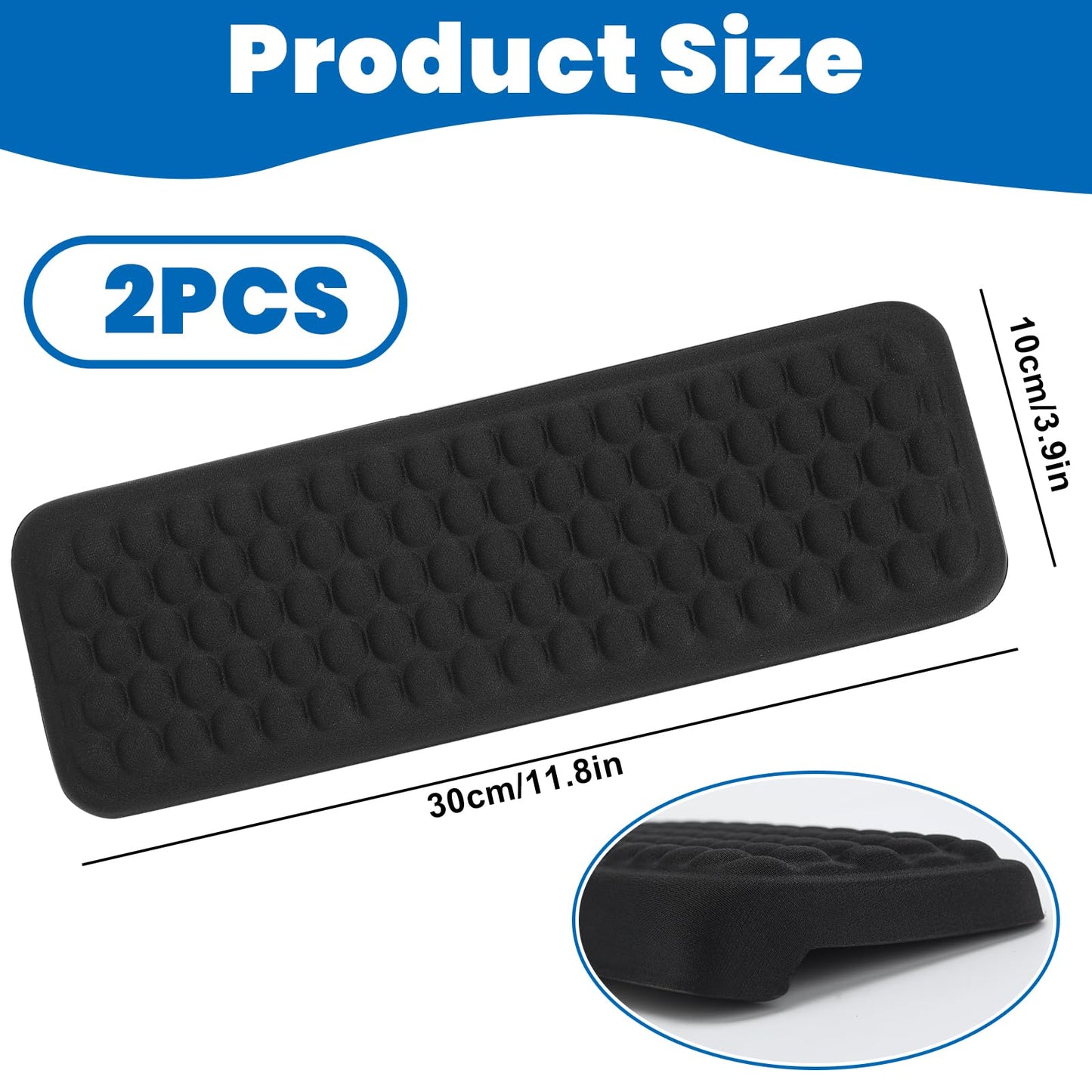 Arm Rest for Desk, L-Shaped Memory Foam Elbow Pads with Non-Slip Base, 2-Piece Ergonomic Desk Edge Cushion & Wrist Rest for Computer Keyboard, Office and Home Use