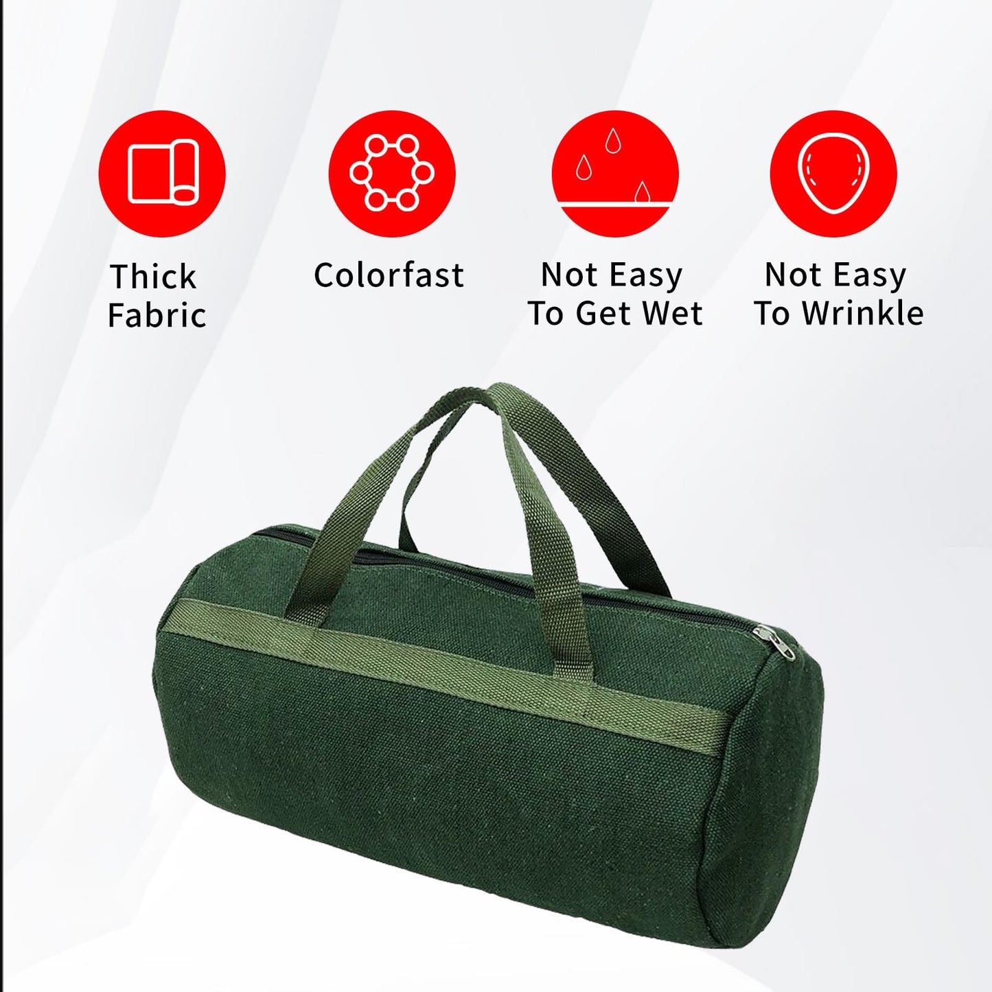 Fvbiywpil Grill Accessory Storage Bag, 24"" Extra Thick Canvas Grill Utensil Storage Bag, Double Zipper Grill Tool Storage Bag, BBQ Tool Storage Bag Carry Bag for Camping Hiking Barbecue, Dark Green