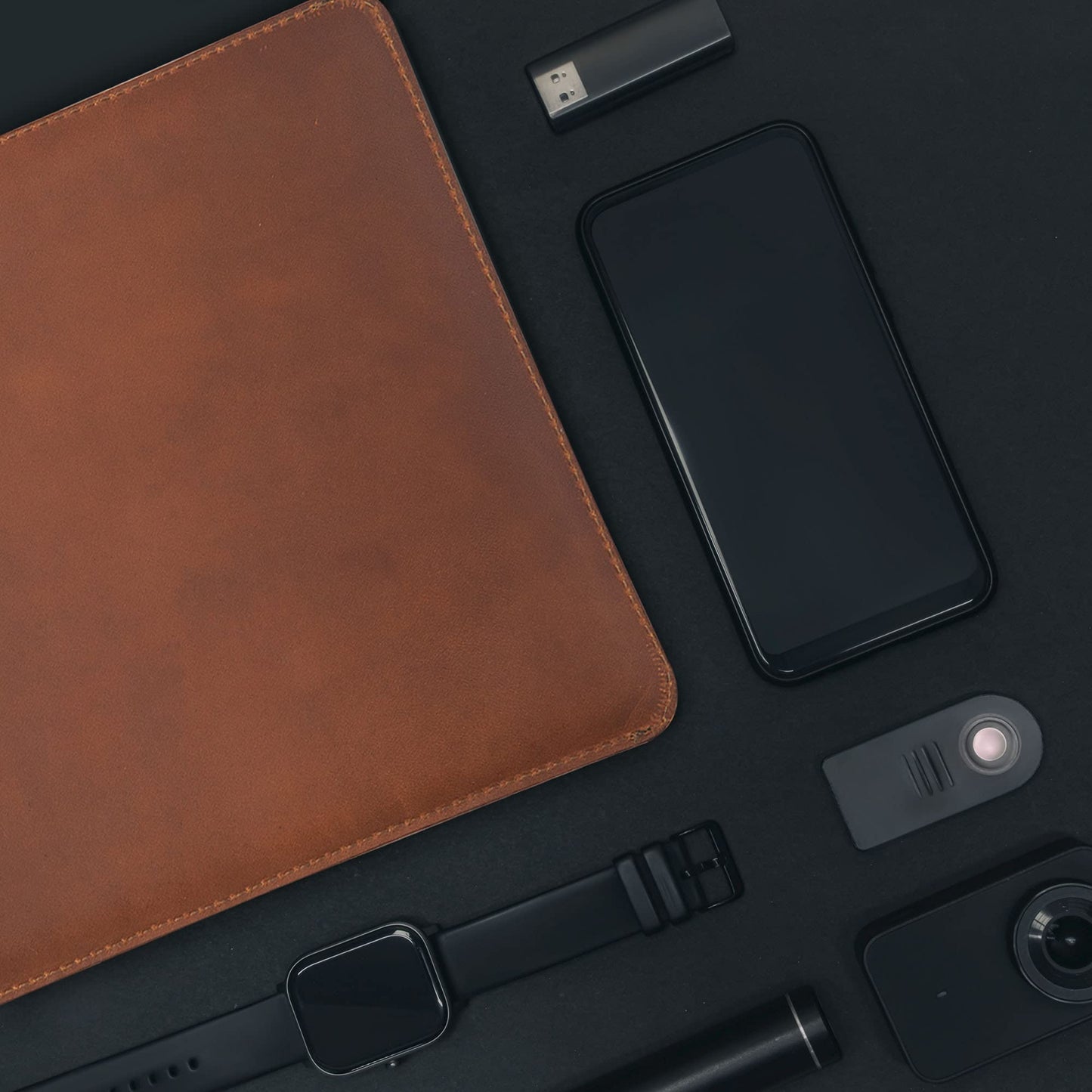 ENVOY Leather MacBook Air M2 Sleeve Fits Any 13, 14, 16 Inch - Genuine Full Grain Leather Laptop Case, Pro Slim Mac Cover with Real Wool Lined Pocket, Saddle