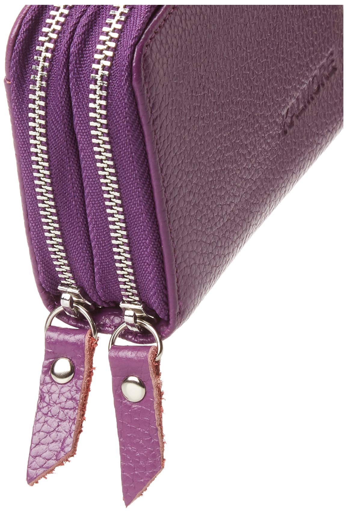 KALMORE Wallets for Women Genuine Leather Double Zipper RFID Blocking Purse with Coin Pocket